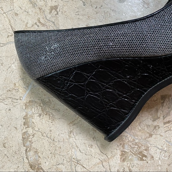 Silver /Black Metallic High Wedge Platform Pump - Picture 9 of 12